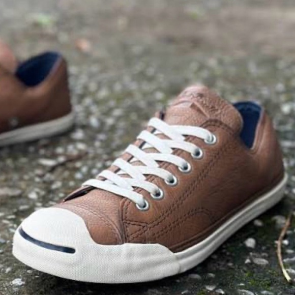 Converse Jack Purcell Low Top Brown Leather Sneakers Women’s Size 5.5
